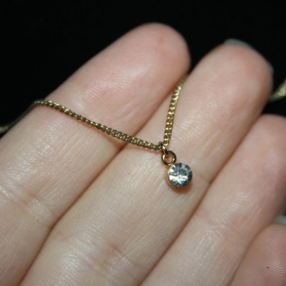 Beautiful gold and cz necklace 16-18"